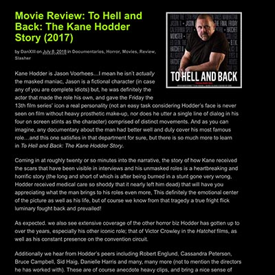 Movie Review: To Hell and Back: The Kane Hodder Story